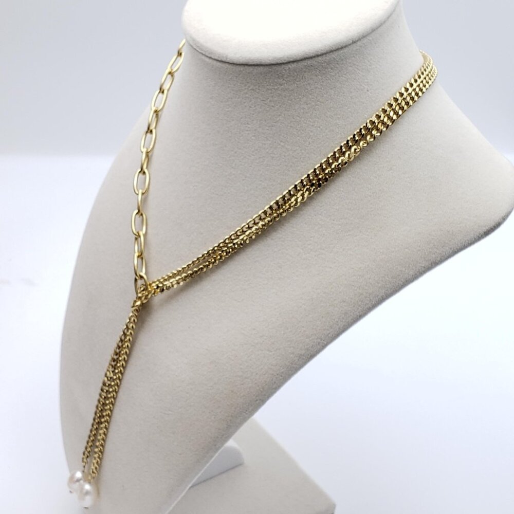 Stainless Steel Gold-Plated Necklace with Authentic Louis Vuitton Padlock - Picture 11 of 15